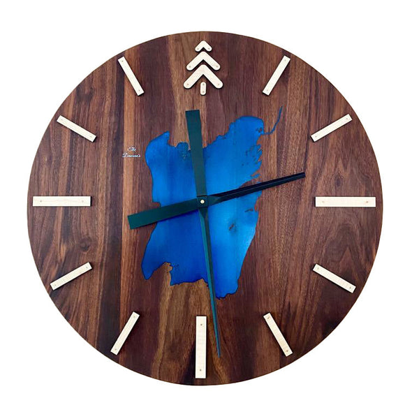 EPOXY WOOD LAKE CLOCK Custom Wall Clock Maker Watch Co.® 