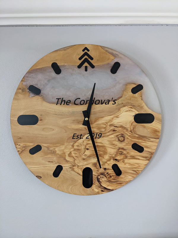 Custom Wood and Epoxy Wall Clock