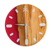 Olive Wood_Pink resin_Wall Clock_12"