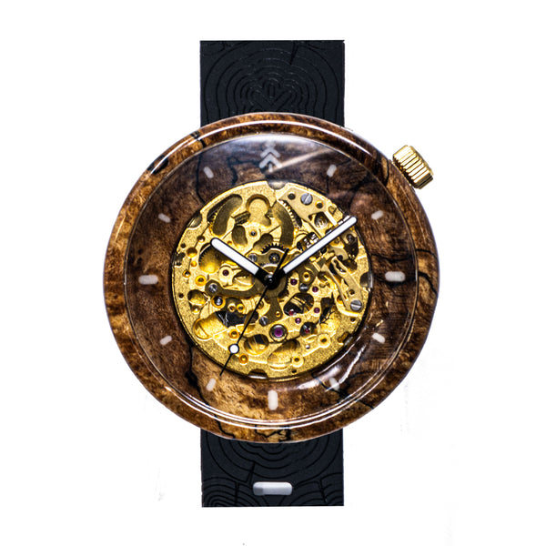 Wooden Automatic Watch with Gold movement - Maker Watch Company