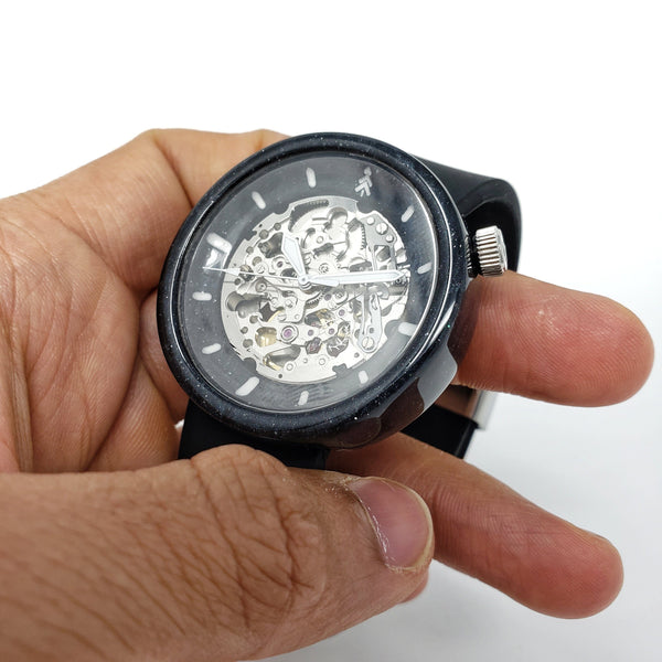 Black and Silver Resin Watch
