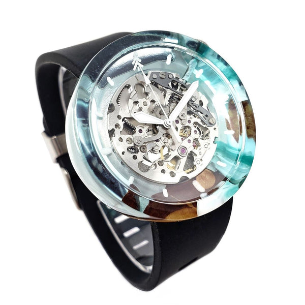 Beach Themed Resin Watch - Black Strap - Maker Watch Co.
