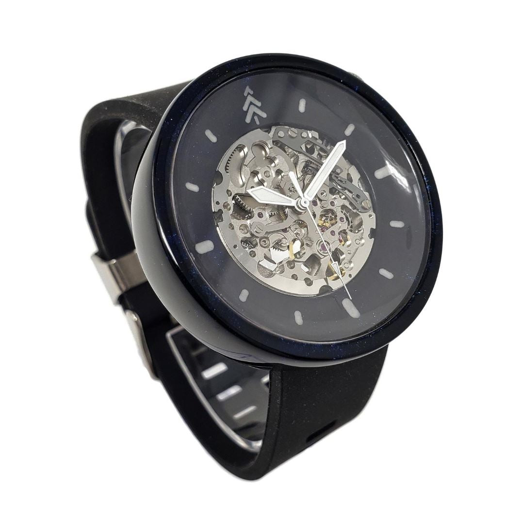Black and Blue DiamondCast® resin watch by Maker Watch Company