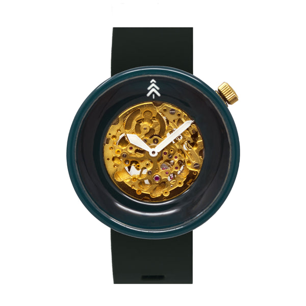 Green Black and Gold Resin Automatic Watch - Maker 