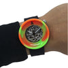 Handmade Resin Automatic Watch - Green and Violet
