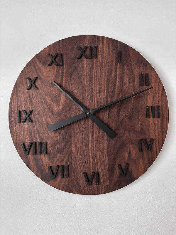24" GRANDE WALNUT WALL CLOCK - ROMAN