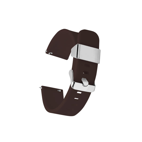 Soft Silicone Rubber Watch Strap with Quick Release - Brown