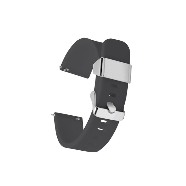 Soft Silicone Rubber Watch Strap with Quick Release - Grey