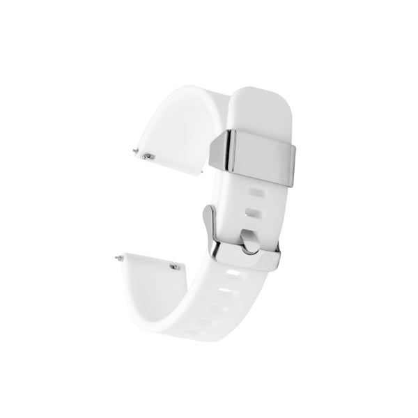 Soft Silicone Rubber Watch Strap with Quick Release - White
