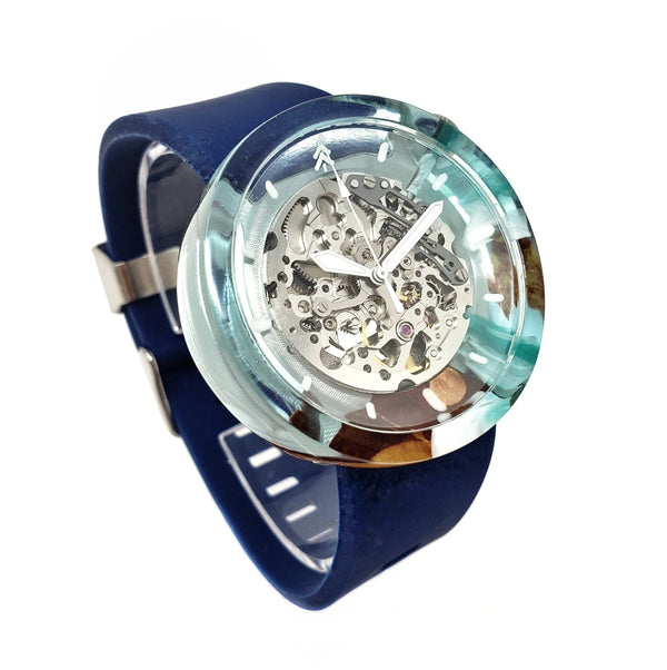 Beach Themed Resin Watch - Navy Strap - Maker Watch Co.