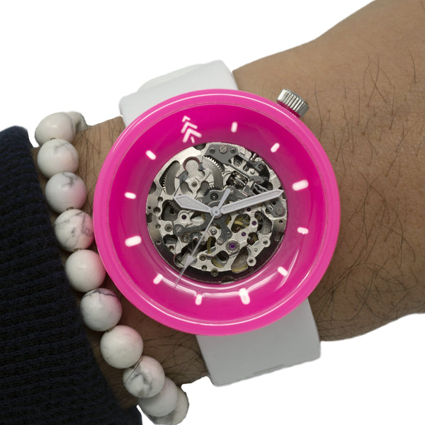 FLO PINK 45MM Flat Case Maker Watch Co.® 