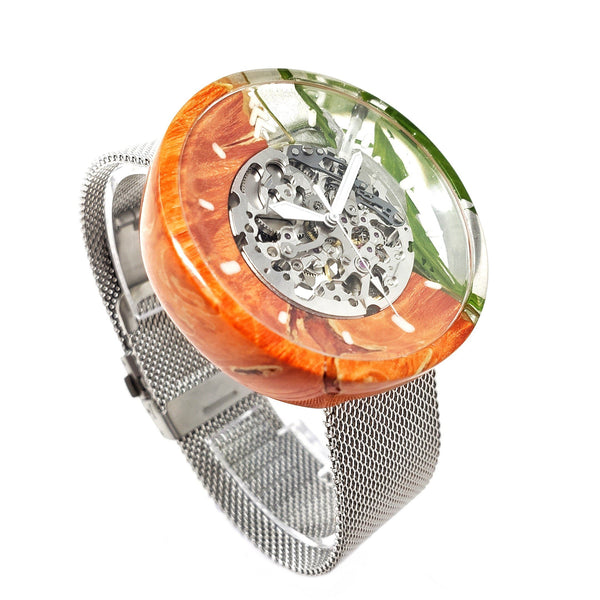 Orange Wood Watch Side - Maker Watch Co.®