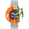 Orange Wood and Resin Watch - Face - Maker Watch Co.
