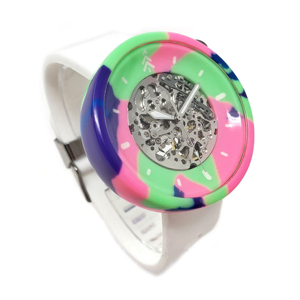 Retro Wave Resin Watch - White Band 