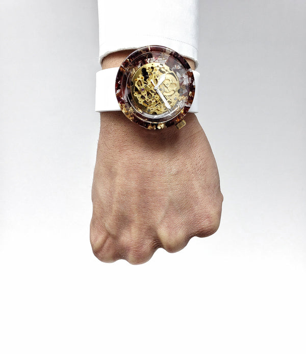 Rose Petal Watch - White  Strap - Maker Watch Co.