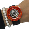 Maple Burl Wood Watch - Orange