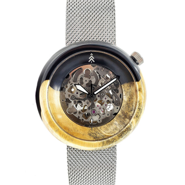 Box Elder Burl Watch - Black Resin - Maker Watch Co.®