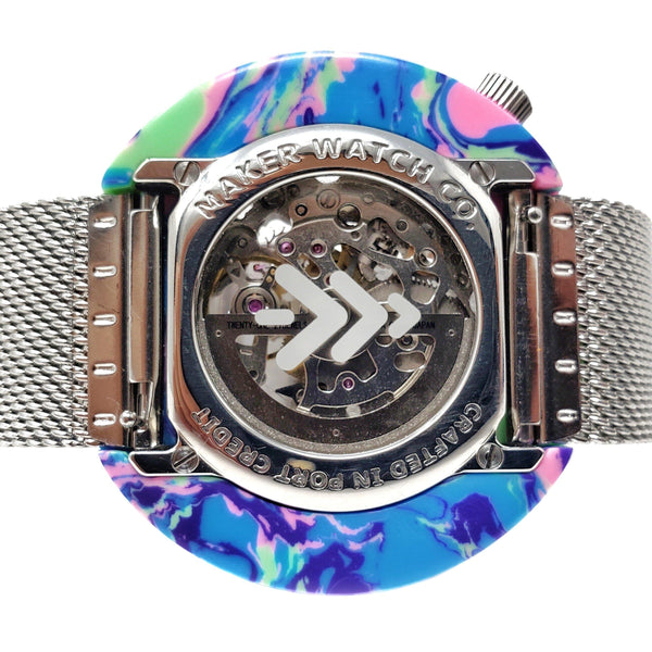 Tie-Dye Resin Watch - Back Case - Maker Watch Co.