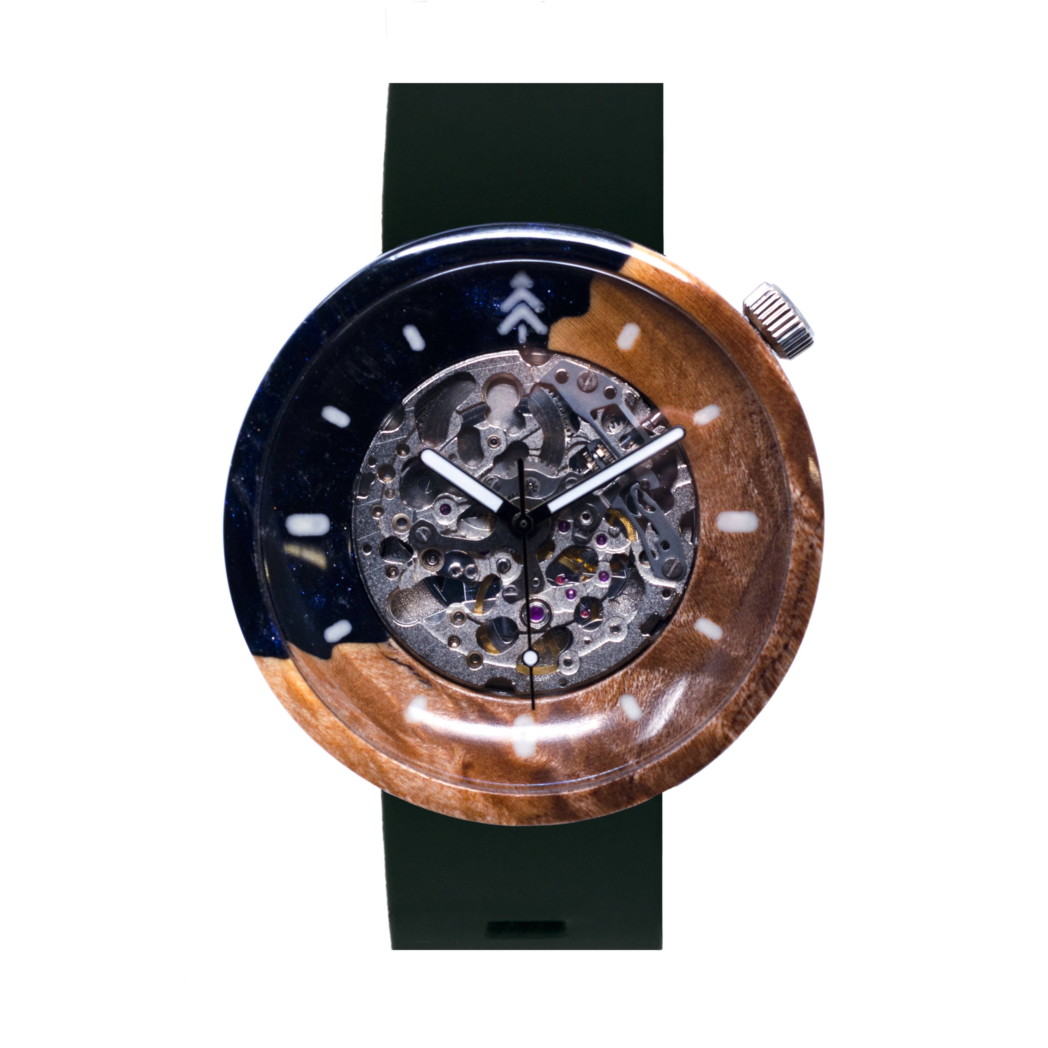 DiamondCast® Wood and resin watch by Maker Watch Company