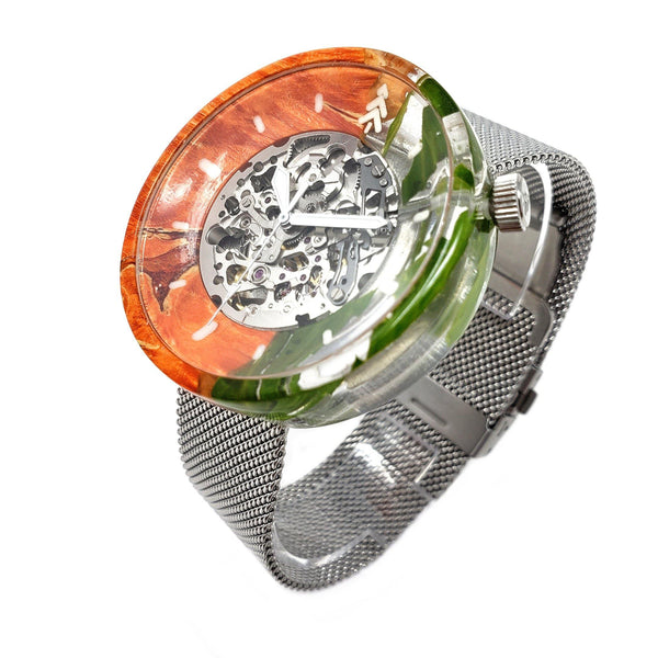 Orange Wood Watch - Resin Side - Maker Watch Co.®