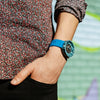Silicone Rubber Strap Silicone Maker Watch Co.® Silver Blue 