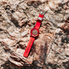 Silicone Rubber Strap Silicone Maker Watch Co.® Silver Red 