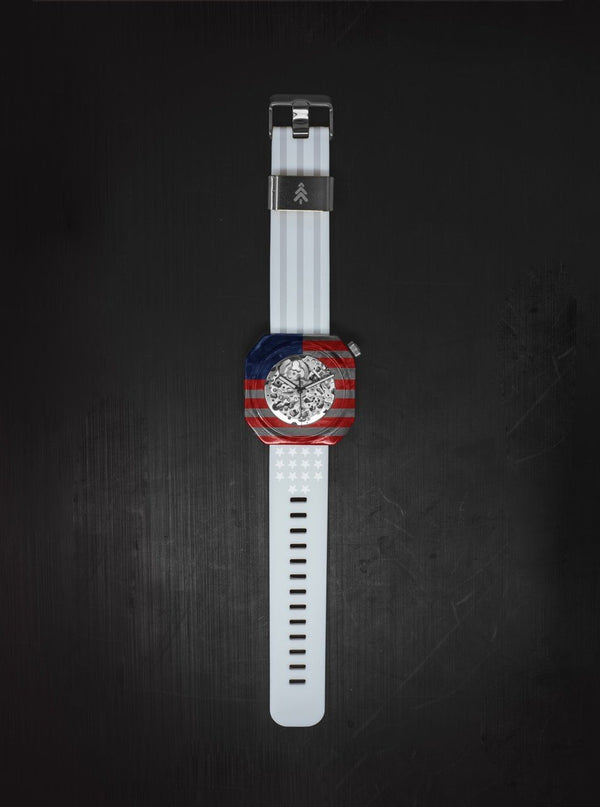 USA Flag Wood Watch