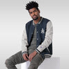 Champion Bomber Jacket - Blue and Grey - Male Model - Maker Watch Co.®